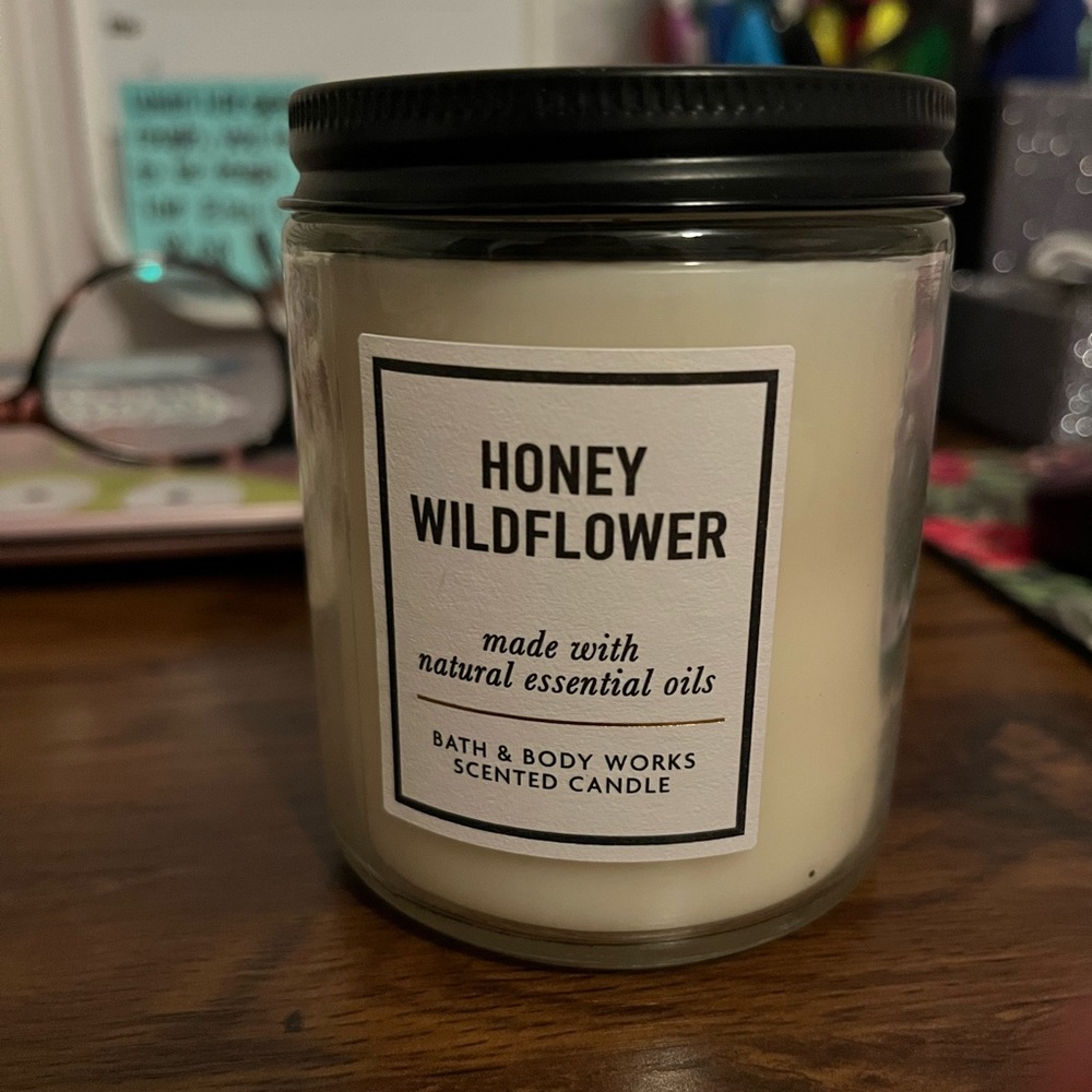 BBW Honey Wildflower Single Wick Candle NEW